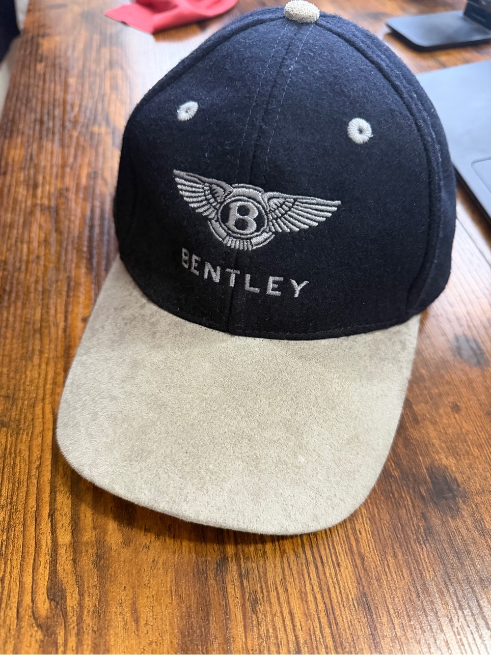Bentley Navy and Black Embroidered Logo Baseball Cap